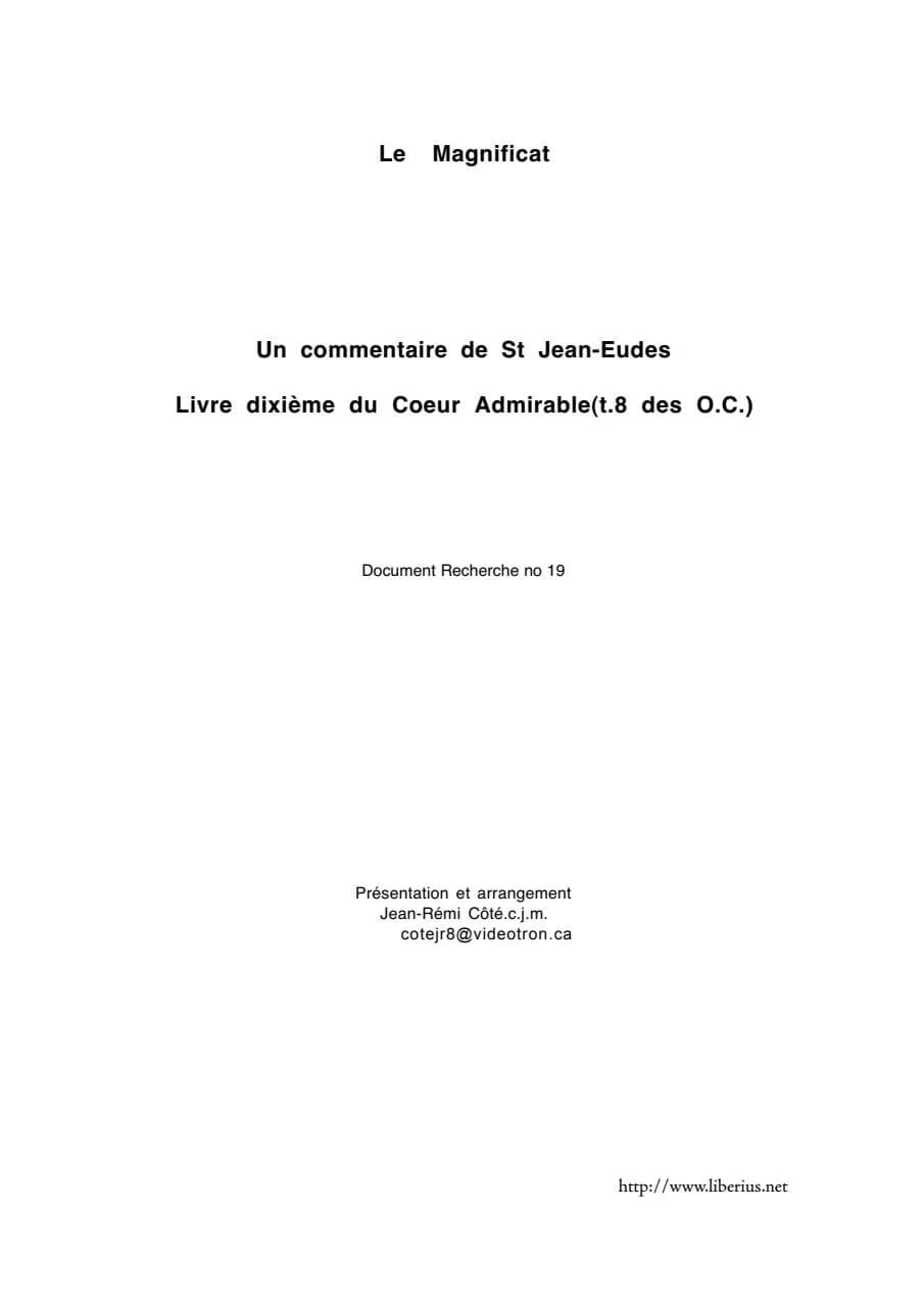 Couverture : Le Magnificat (Anthologie)