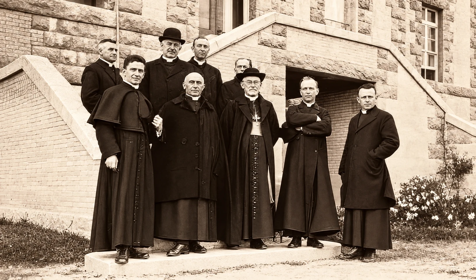 The priests with Bishop Leventoux in 1924