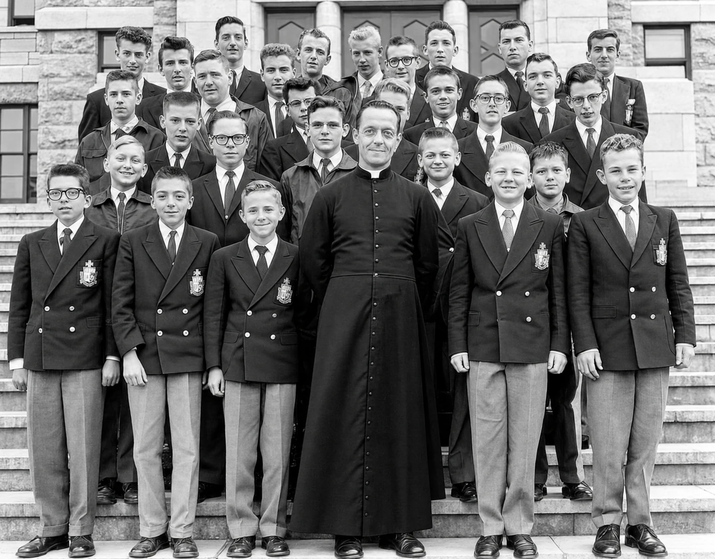 Students with Mr. Fortier in 1965